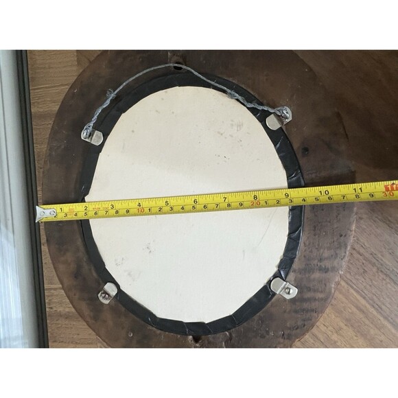 Antique Wooden Block Hat Brim Mold Millinery Form Mirror Boho Primitive Country - Picture 11 of 13